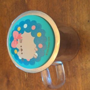 Pusheen glass tea infuser mug with lid